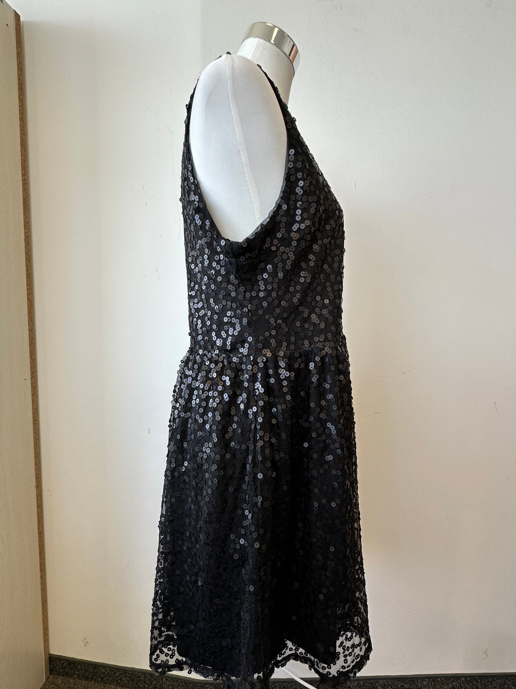 Gina Tricot Paillettenkleid – Schwarz, XL, Wie Neu
