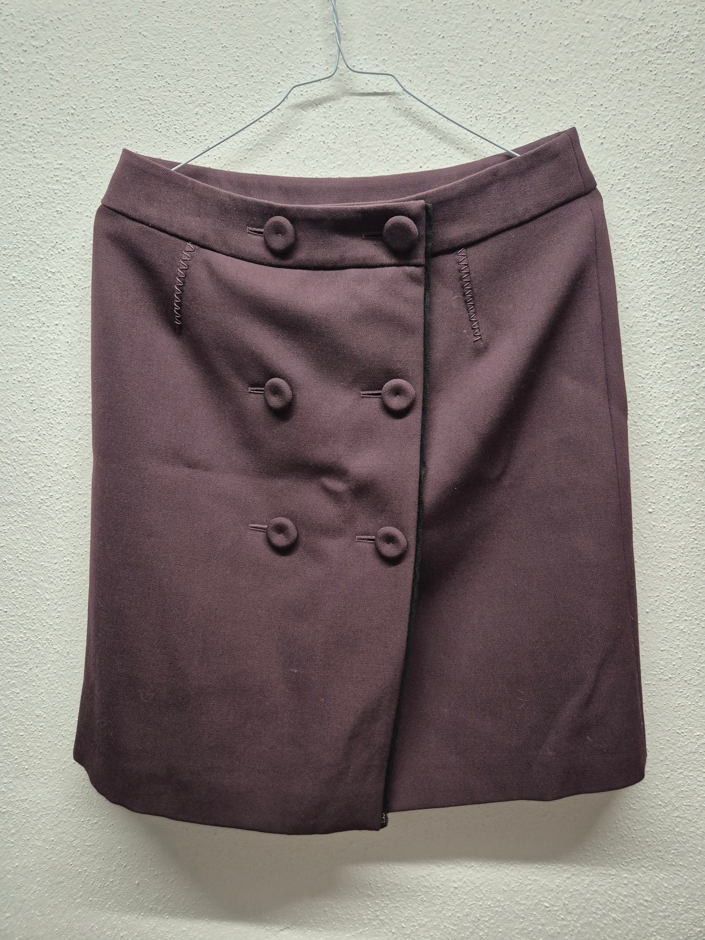 Moschino Couture Virgin Wool Mini Skirt Purple DE 36 Very Good