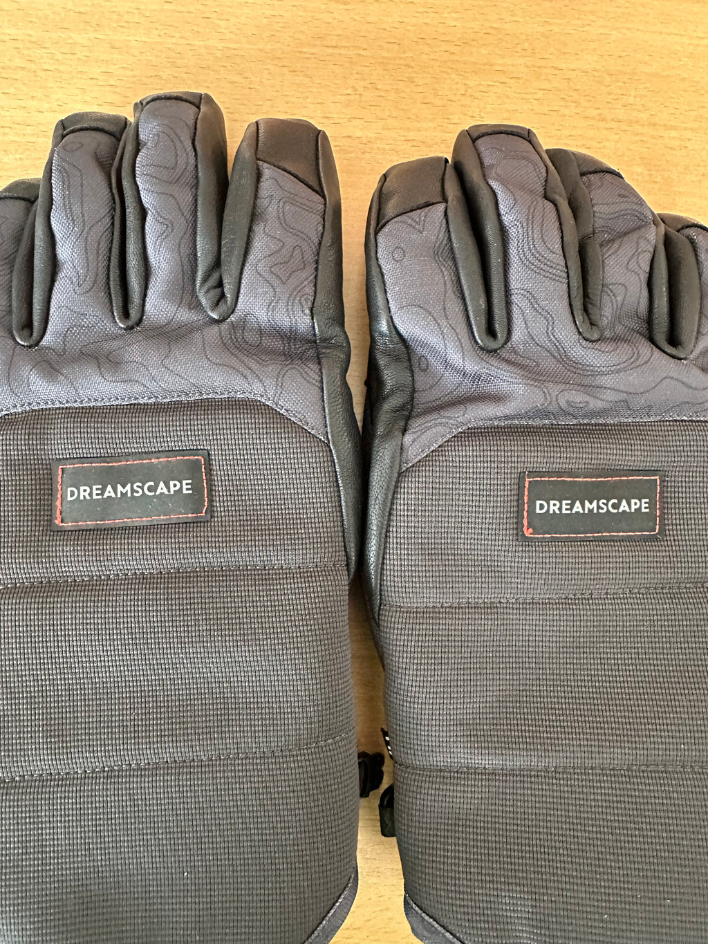 Dreamscape snowboard gloves 10.5 L grey, leather palm, waterproof, like new