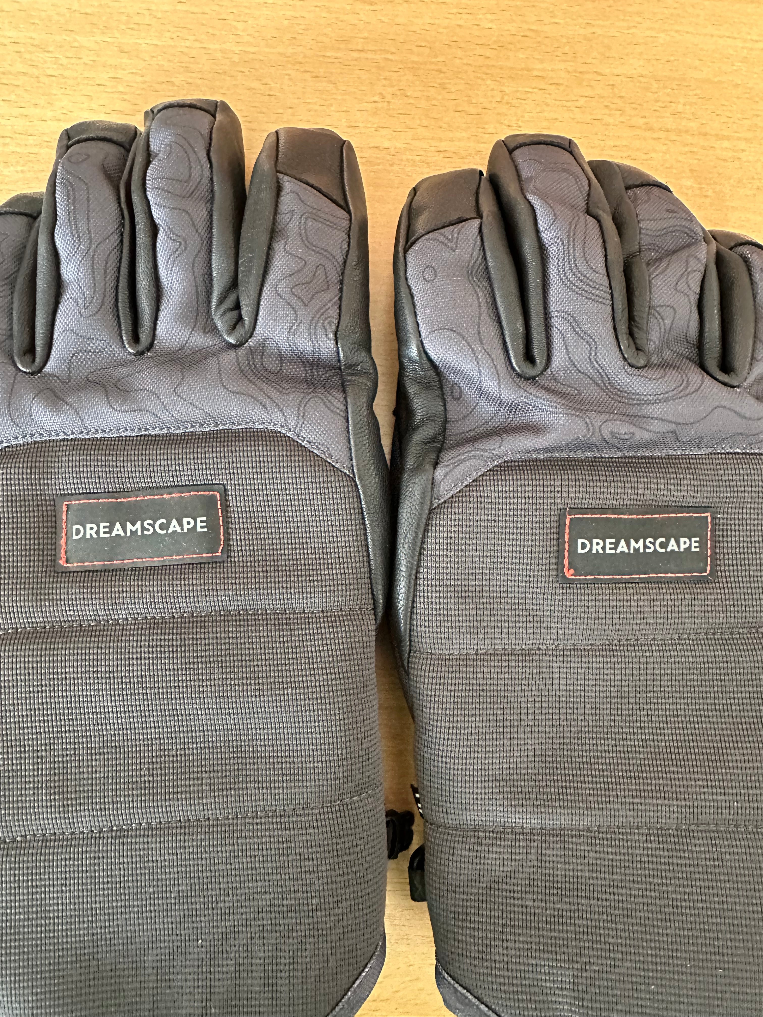 Dreamscape snowboard gloves 10.5 L grey, leather palm, waterproof, like new