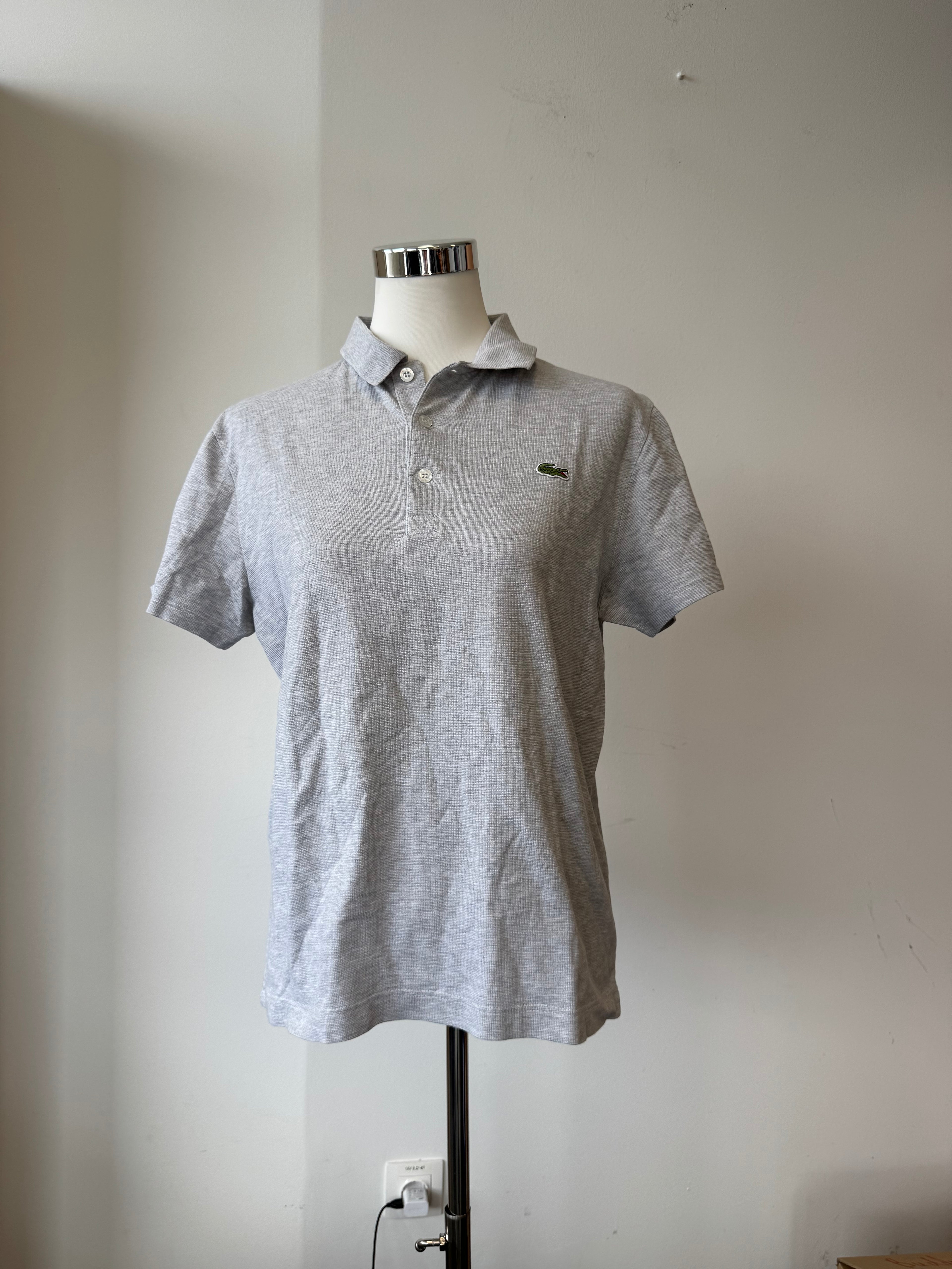 Lacoste Sport Slim Fit Polo Shirt Grey Size L – Like New