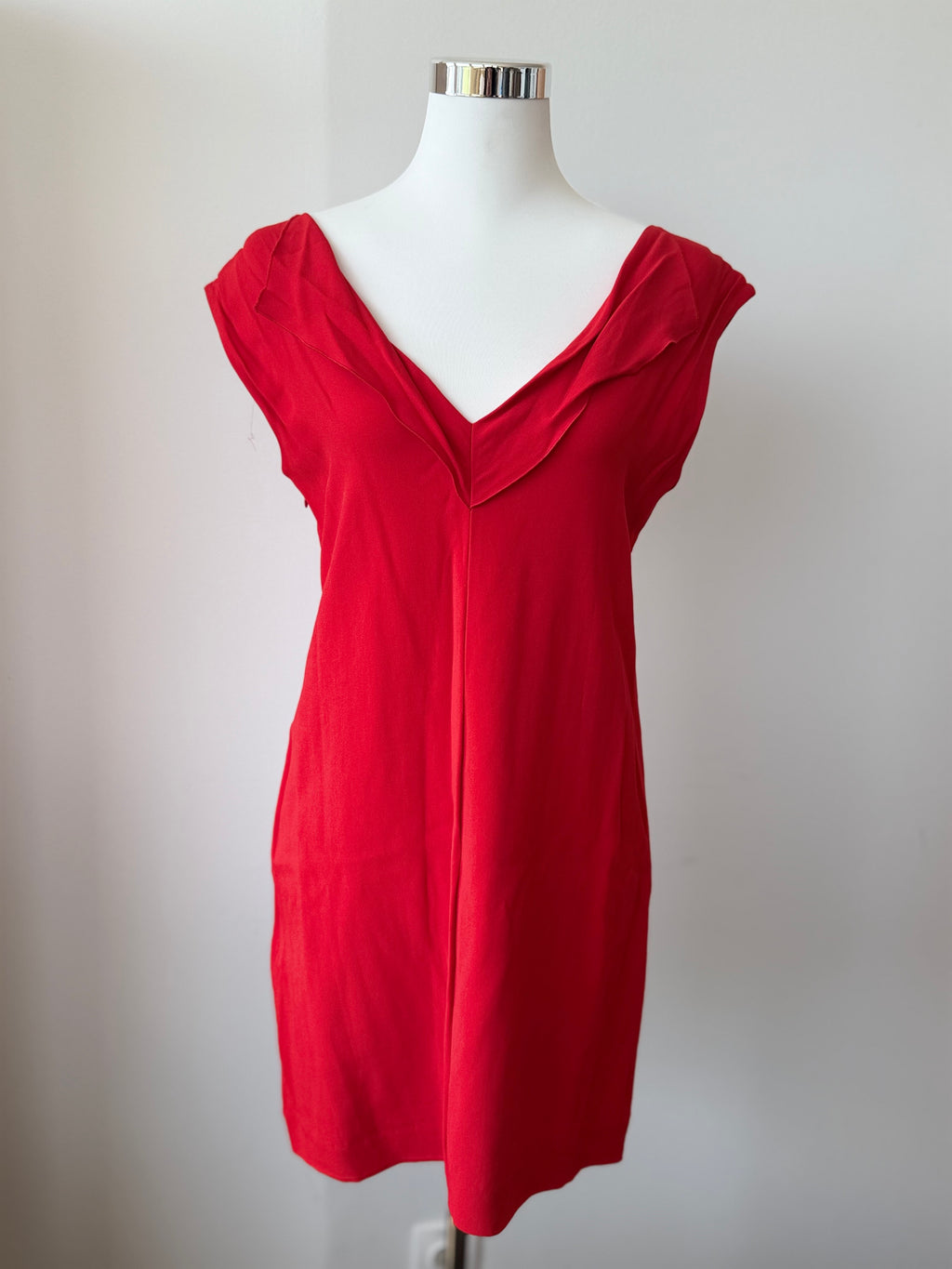 Stella McCartney Shiftkleid – Rot, EU 38, Sehr gut, mit Volants