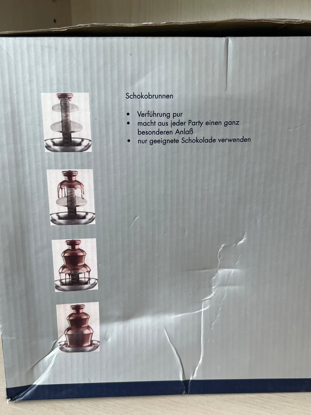Strauss Home Chocolate Fountain DUE4007S – Edelstahl, Silber, guter Zustand, OVP