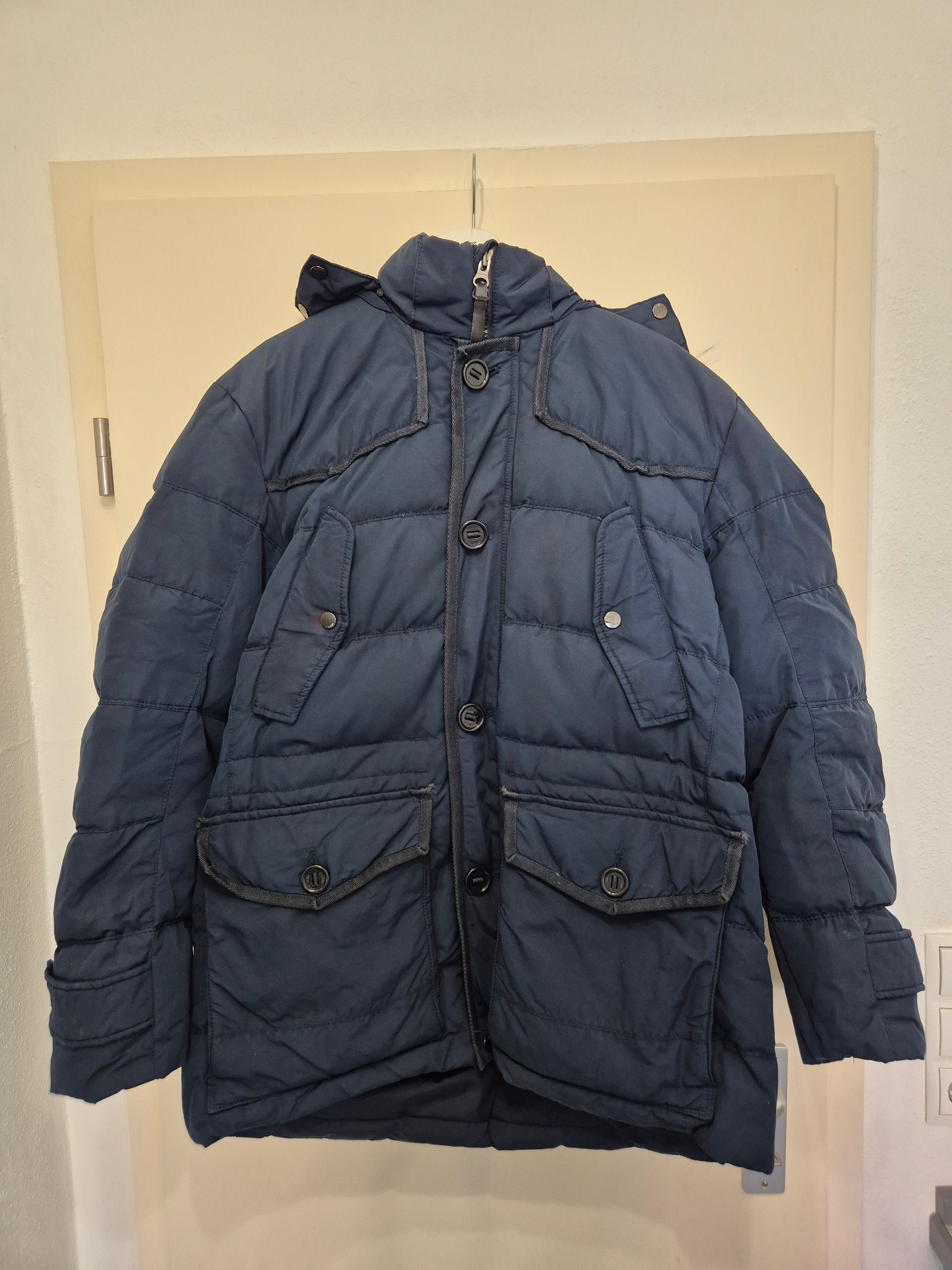 Cinque “Cintonian Realfur” Men’s Parka 52/L Navy, Real Fur, Good Condition