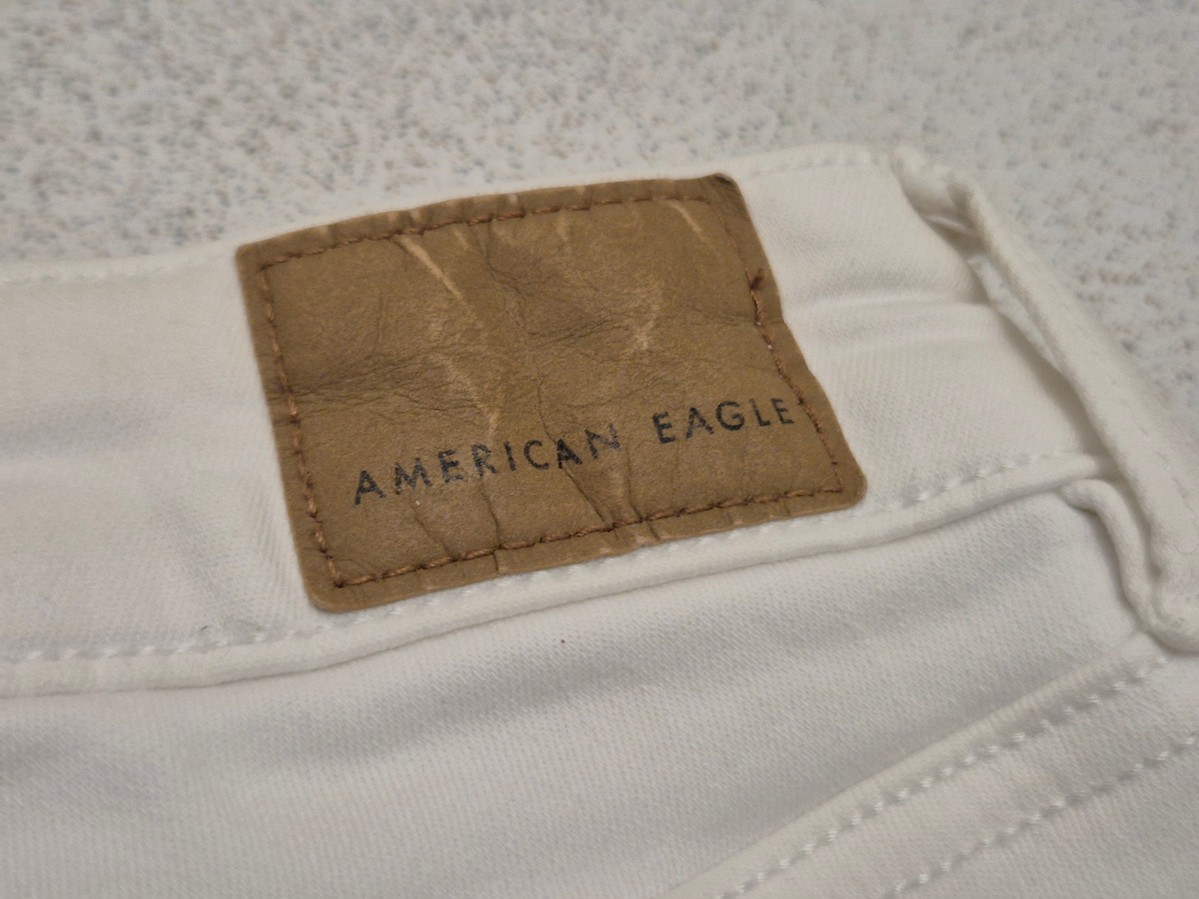 American Eagle Jegging Hi-Rise White Stretch Denim Jeans Size 30 Good Condition