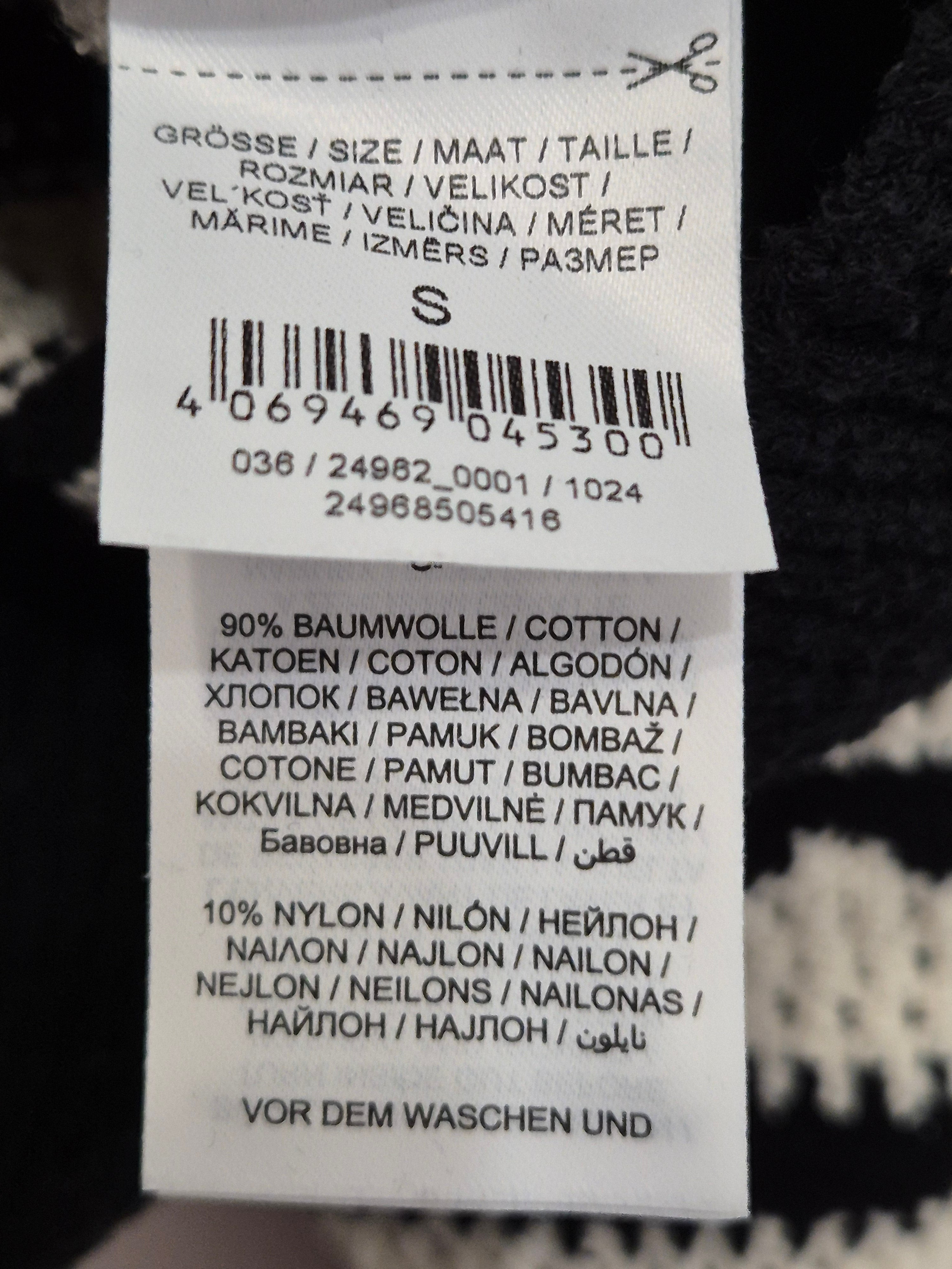 Jake's Striped Knit Pullover S Schwarz/Weiß 90% Baumwolle Zustand Gut