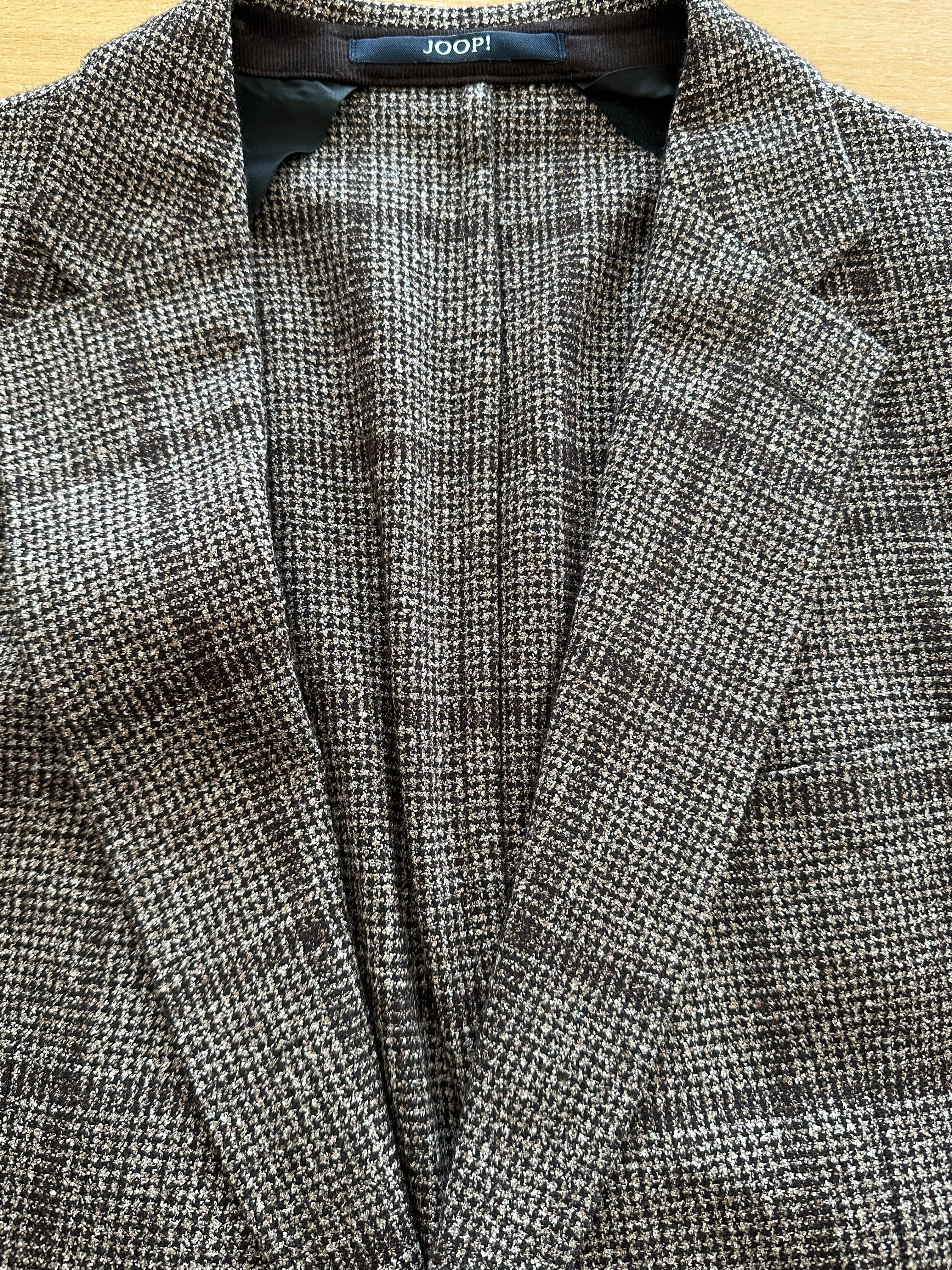 JOOP! Slim Fit Wool Blazer – Brown Plaid – Size 54 – Like New