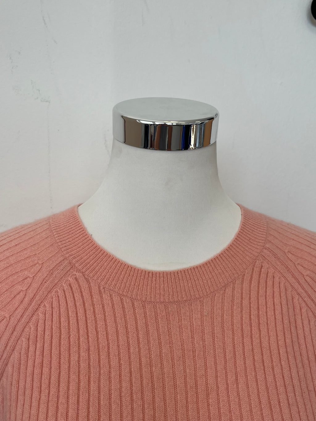 H&M 100% Cashmere Rib-Knit Sweater, Small, Light Pink, Very Good Condition