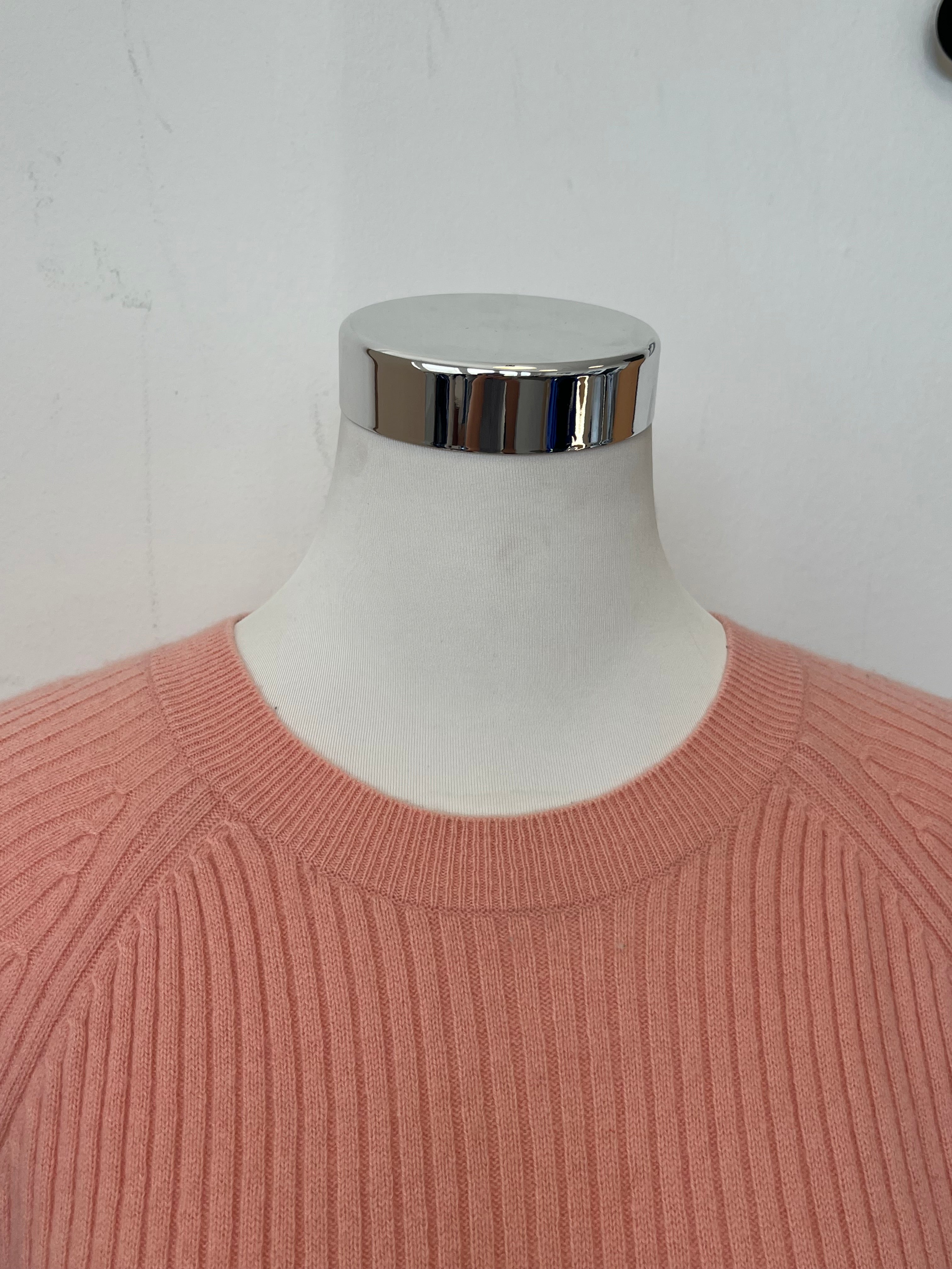 H&M 100% Cashmere Rib-Knit Sweater, Small, Light Pink, Very Good Condition