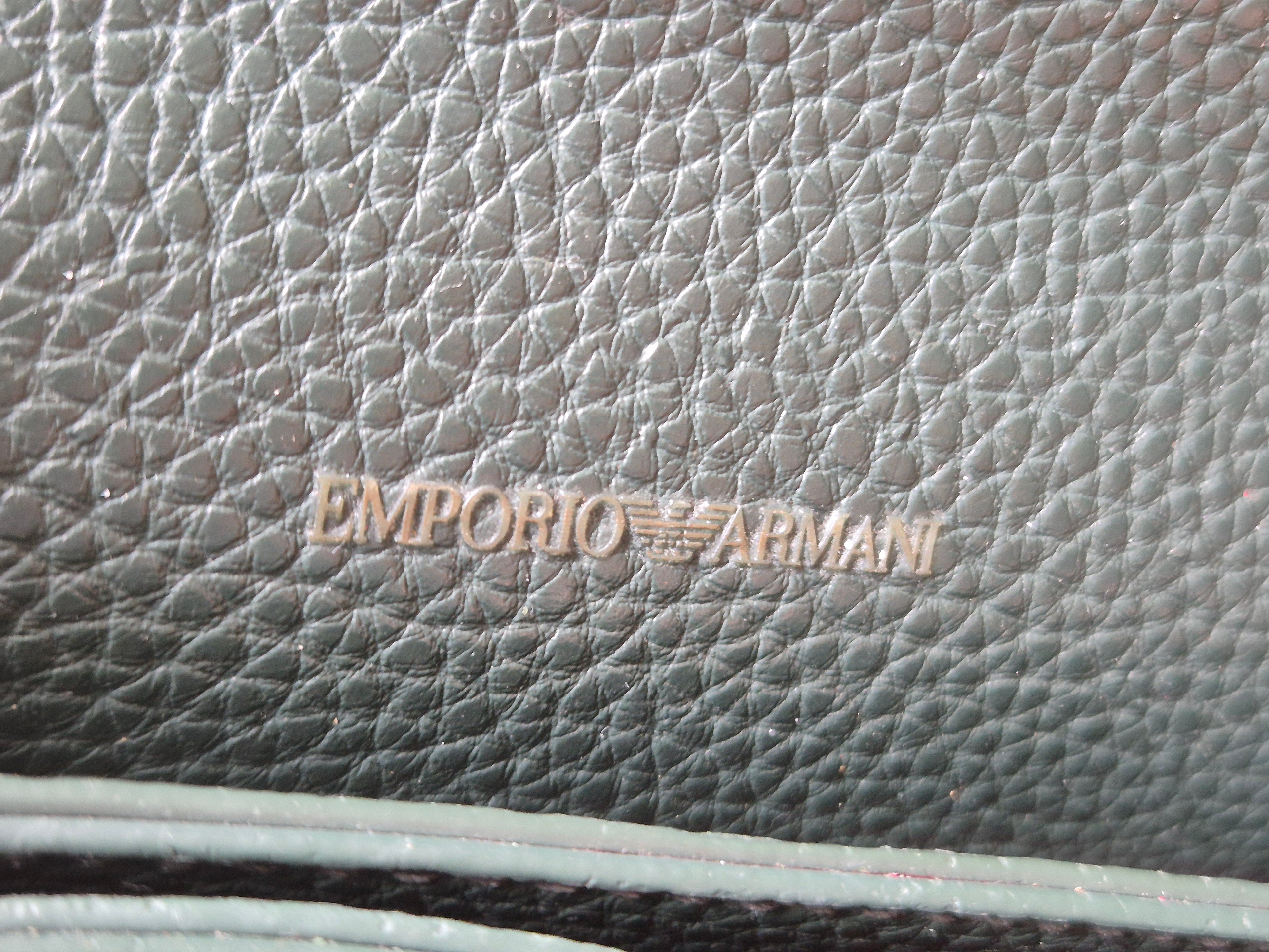 Emporio Armani Umhängetasche – Leder, grün/rot, guter Zustand, 20x16x6cm