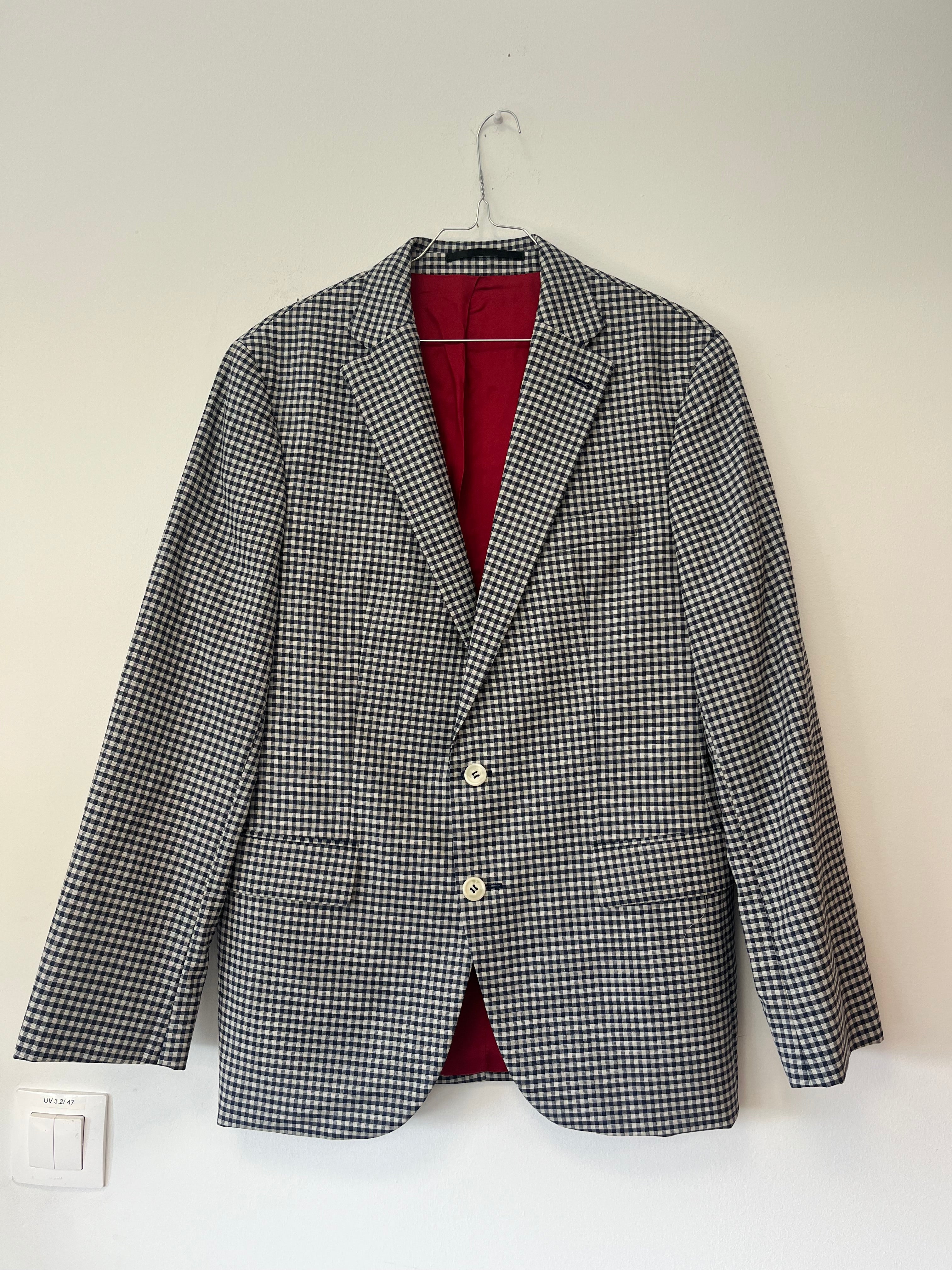 Dolzer Maß-Blazer (Karo) + Navy Chinos, Gr. M, guter Zustand