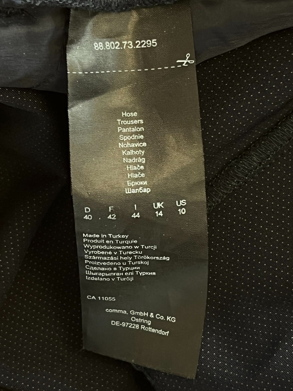 Comma Casual Identity Joggers – Navy, Micro-dot, Size 40, Good Condition