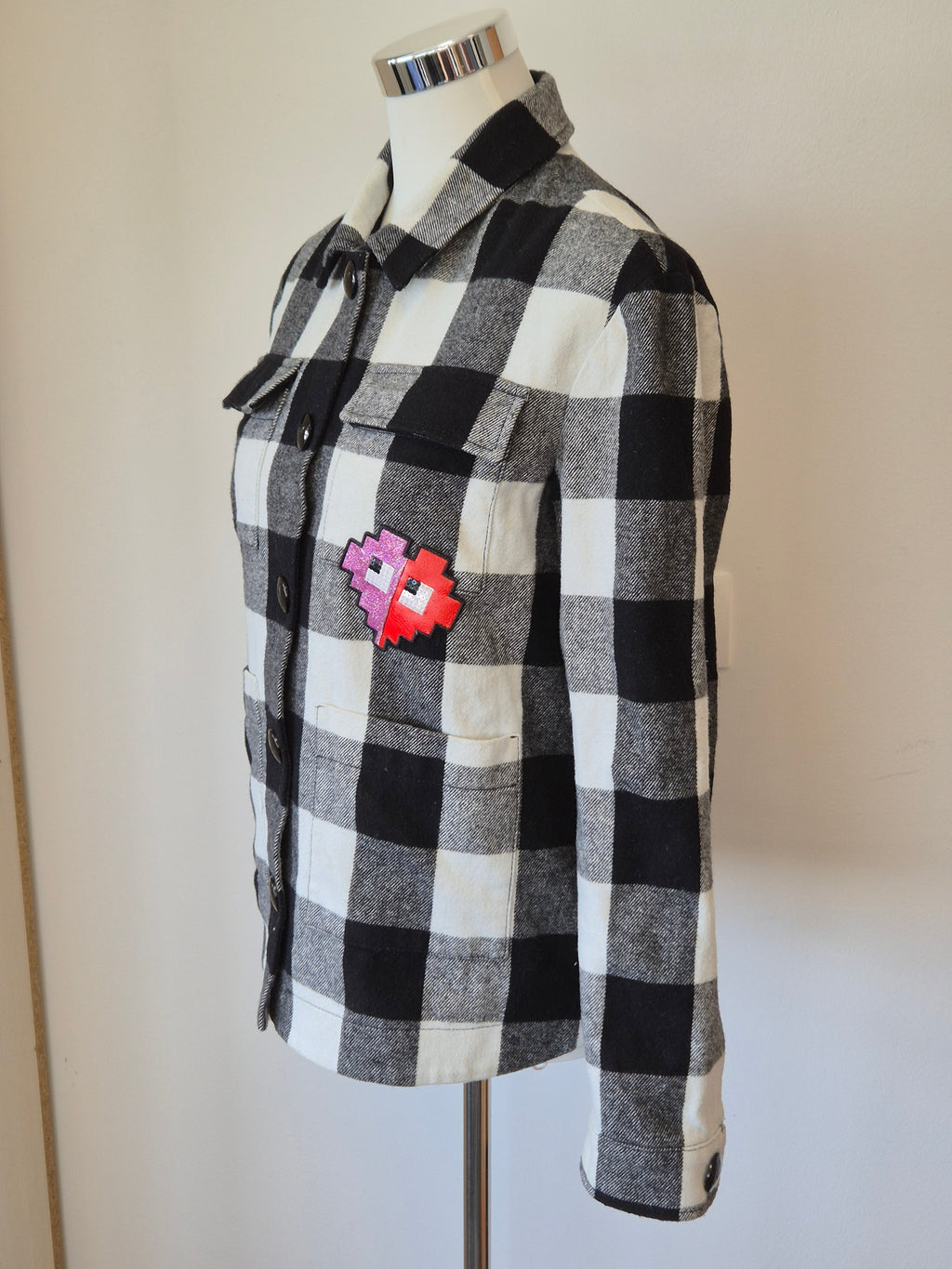 ICE PLAY „Pixel Heart“ Karojacke, Gr. S, Schwarz/Weiß, Sehr guter Zustand