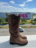 Dolce & Gabbana Knee-High Leather Boots Brown EU 38.5 Good Condition