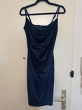 Parisian Slip Velvet Dress – Navy, Size 38, Like New