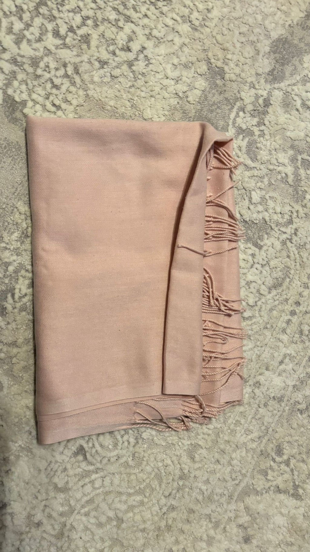 Zara Schal mit Fransen, Kaschmir-Seide, blassrosa, 176x78cm, guter Zustand