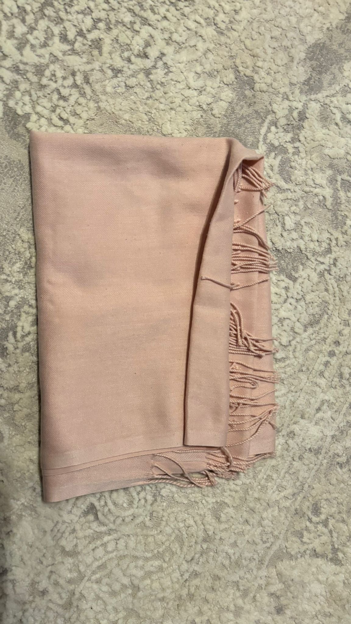 Zara Schal mit Fransen, Kaschmir-Seide, blassrosa, 176x78cm, guter Zustand