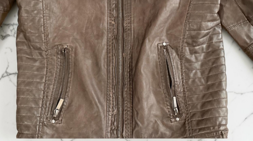 Buxter ‘Hi Buxter’ Faux Leather Biker Jacket, Brown, Size 50 (EU), Good Condition