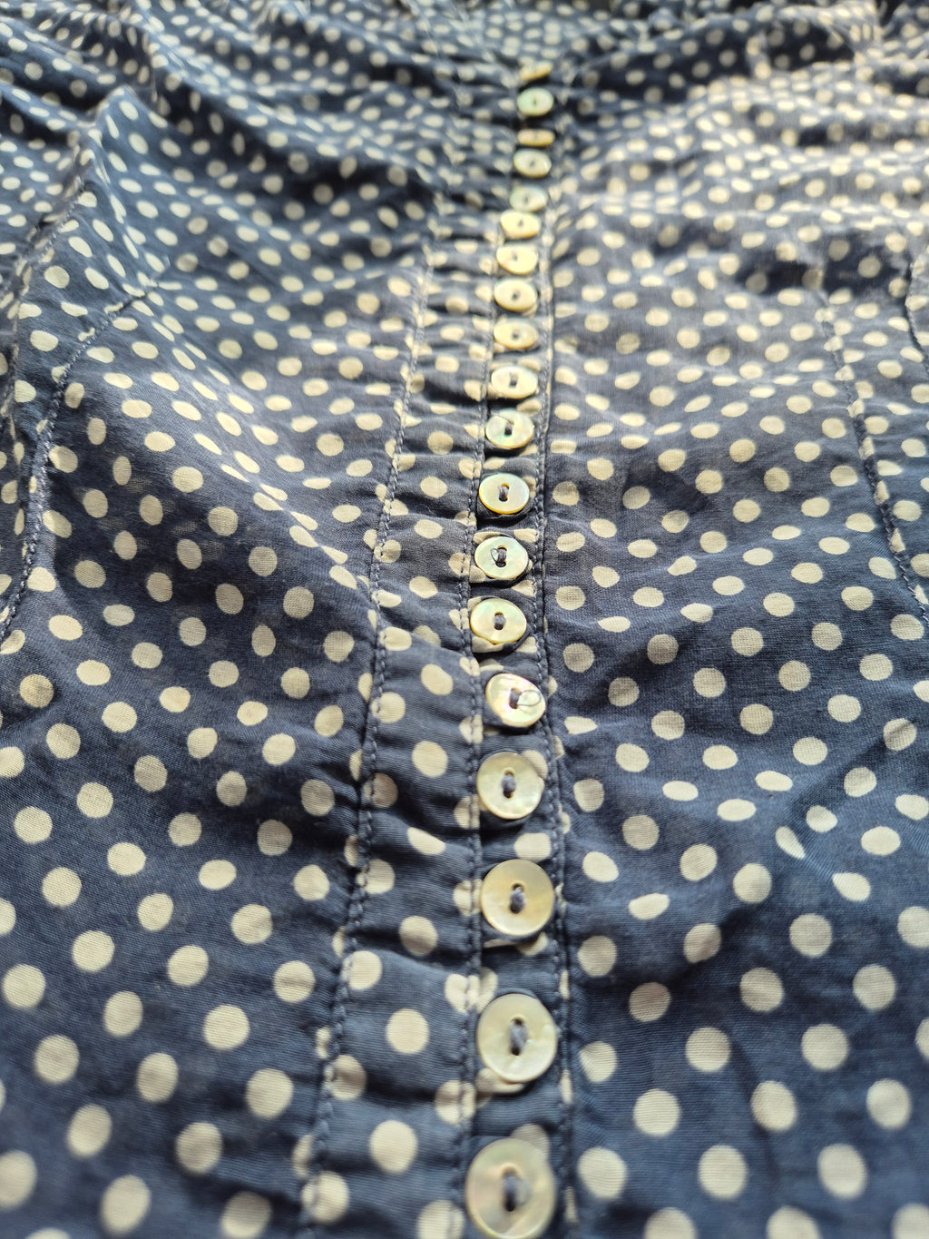 Zara Woman Blouse | Size S | Blue & White Polka Dots | Good Condition