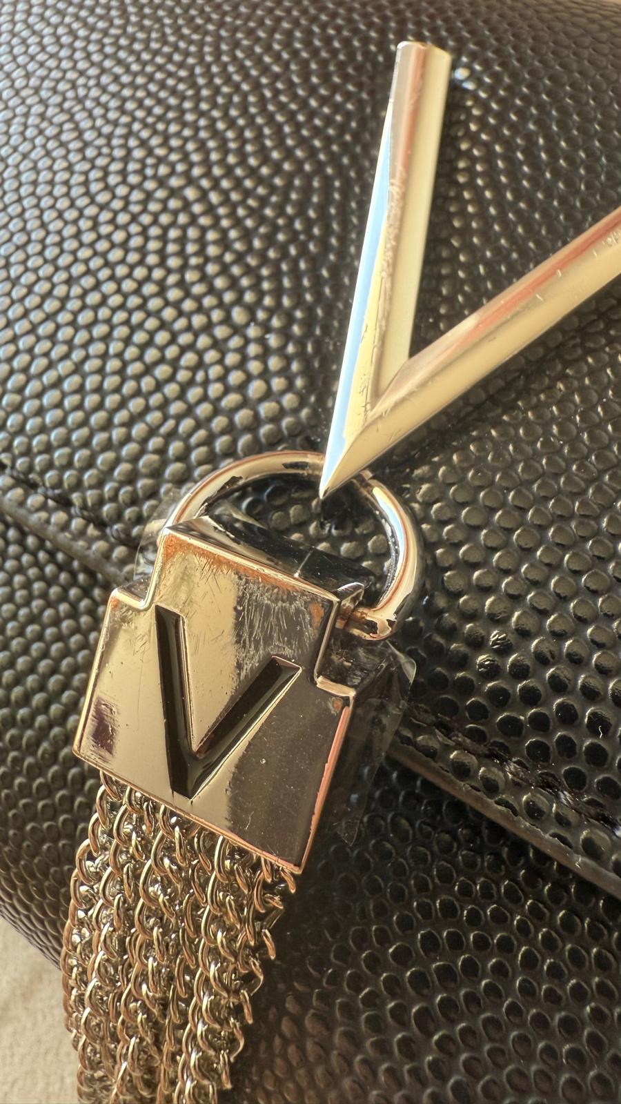 Valentino Divina Crossbody Bag | Black Faux Leather | Good Condition