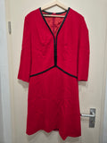 Louis Féraud Wollkostüm, Rot/Schwarz, Gr. 38, Made in Germany, guter Zustand