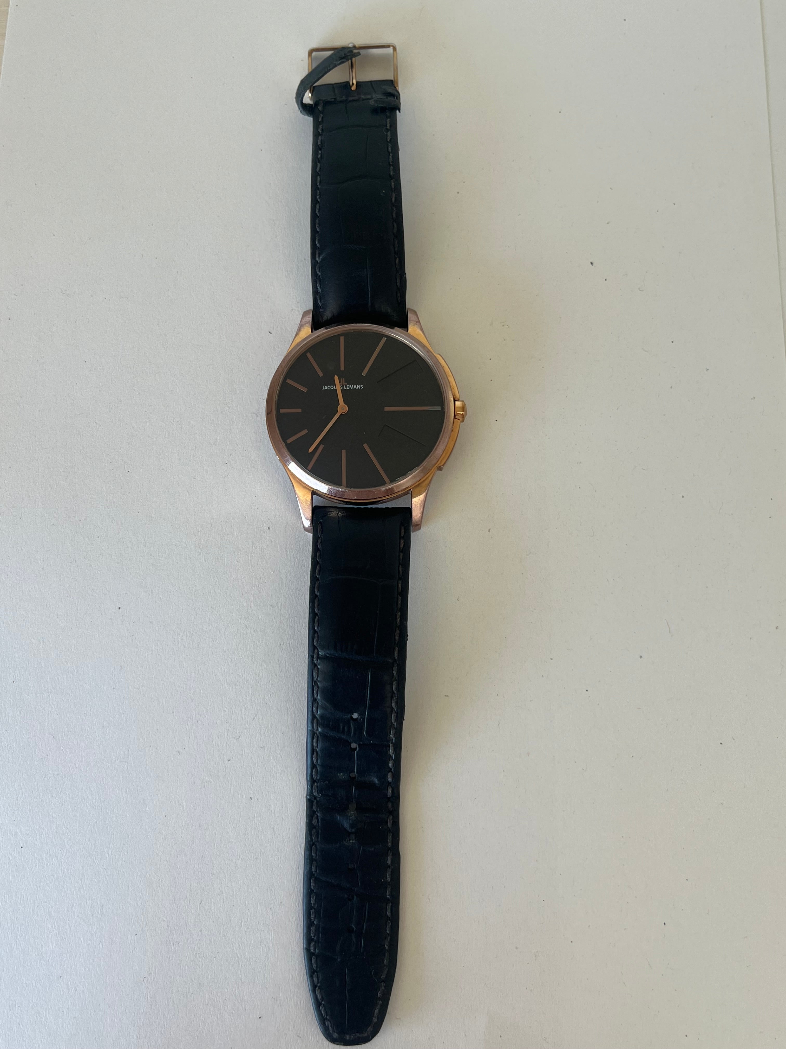 Jacques Lemans 1-1788 Quartz Men’s Watch | Rose-Gold 46mm | Poor Condition