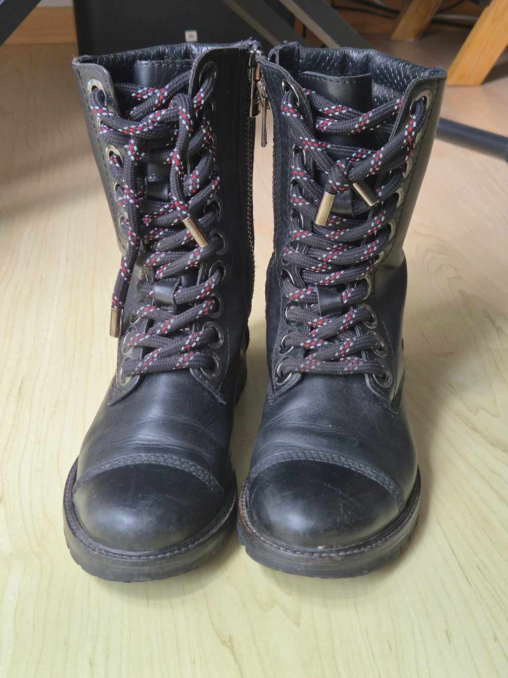 Zadig & Voltaire Joe Leather Combat Boots Black EU 37 Poor Condition