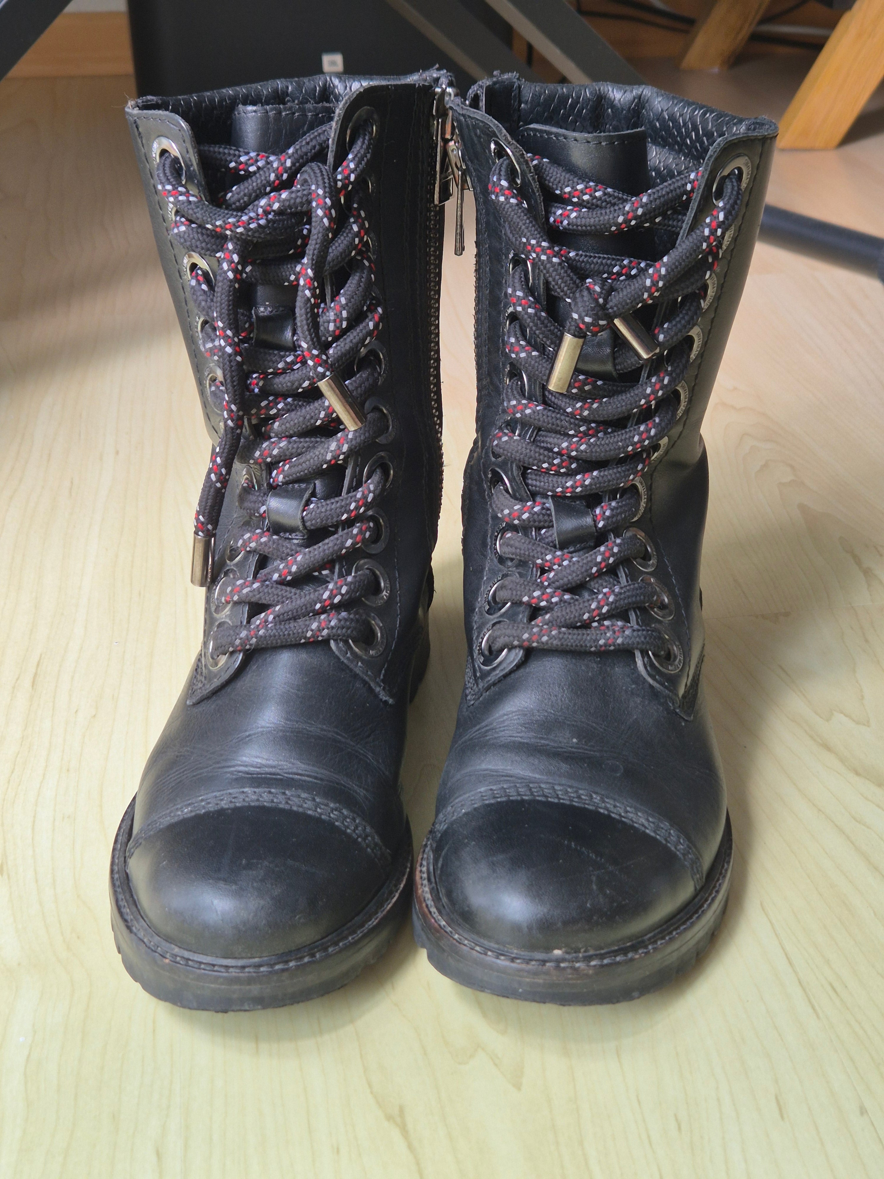 Zadig & Voltaire Joe Leather Combat Boots Black EU 37 Poor Condition