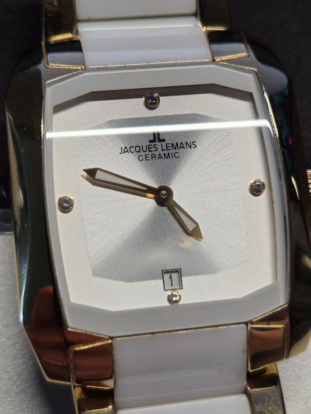 Jacques Lemans Dublin Ceramic 34mm Weiß/Gold – Guter Zustand
