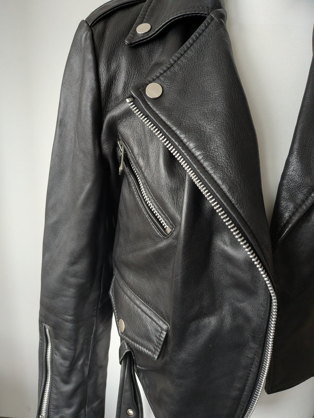 Walter Baker 100% Lammleder Moto Jacke Schwarz Gr. S – Guter Zustand