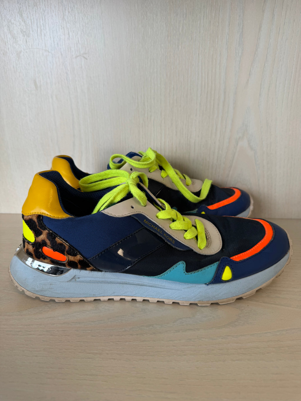 Michael Kors Hattie Mixed-Media Trainer Women’s US 9 – Multicolour, Good Condition