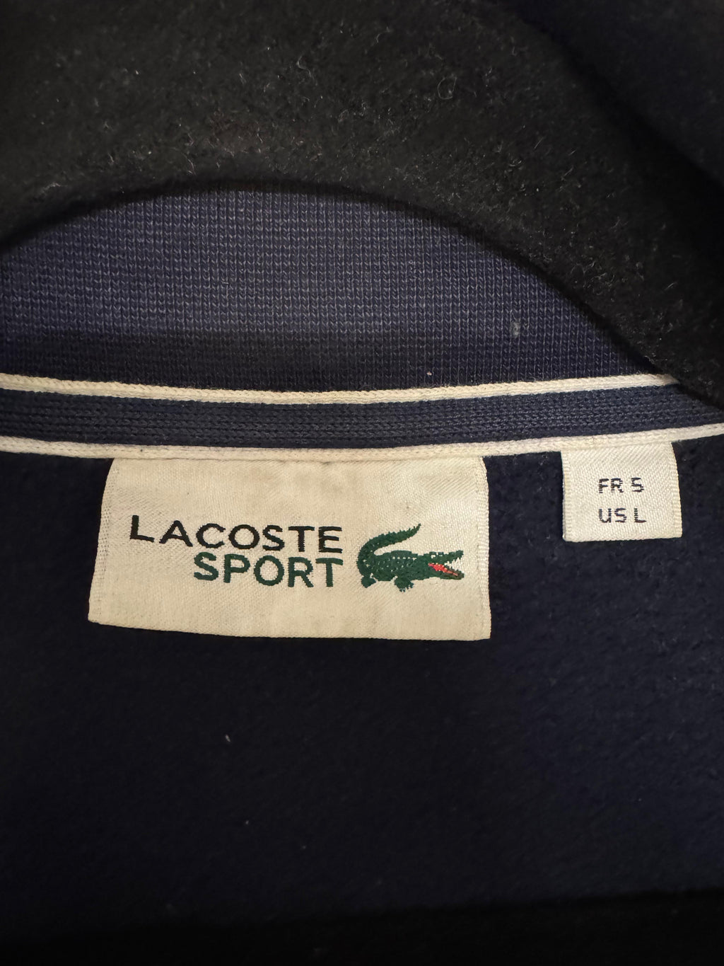 Lacoste Sport Fleece Zip Jacket – Navy, Men’s Large, Good Condition