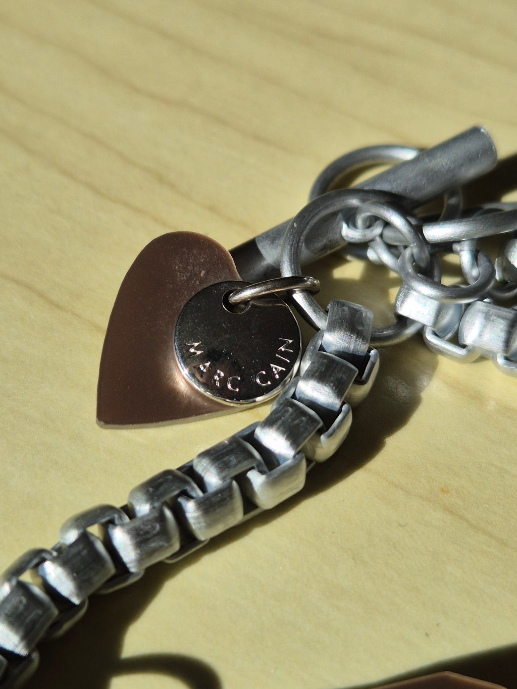 Marc Cain Edelstahlkette mit großem Tigerkopf-Anhänger, silber, sehr gut