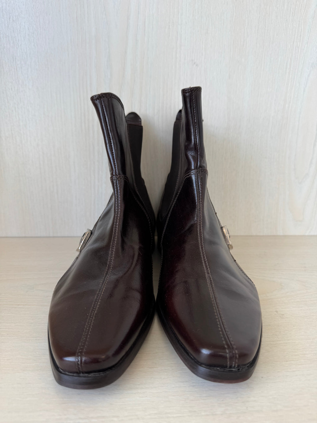 D&G by Dolce & Gabbana Brown Leather Ankle Boots EU 41 Like New