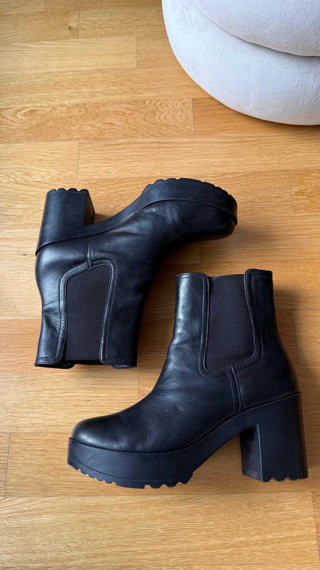 San Marina Chelsea Stiefeletten | Leder | Schwarz | Blockabsatz | Gr. 39 | Guter Zustand