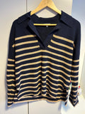 Rails Harris Polo Pullover, Streifen, Kaschmir-Mix, Gr. M, guter Zustand