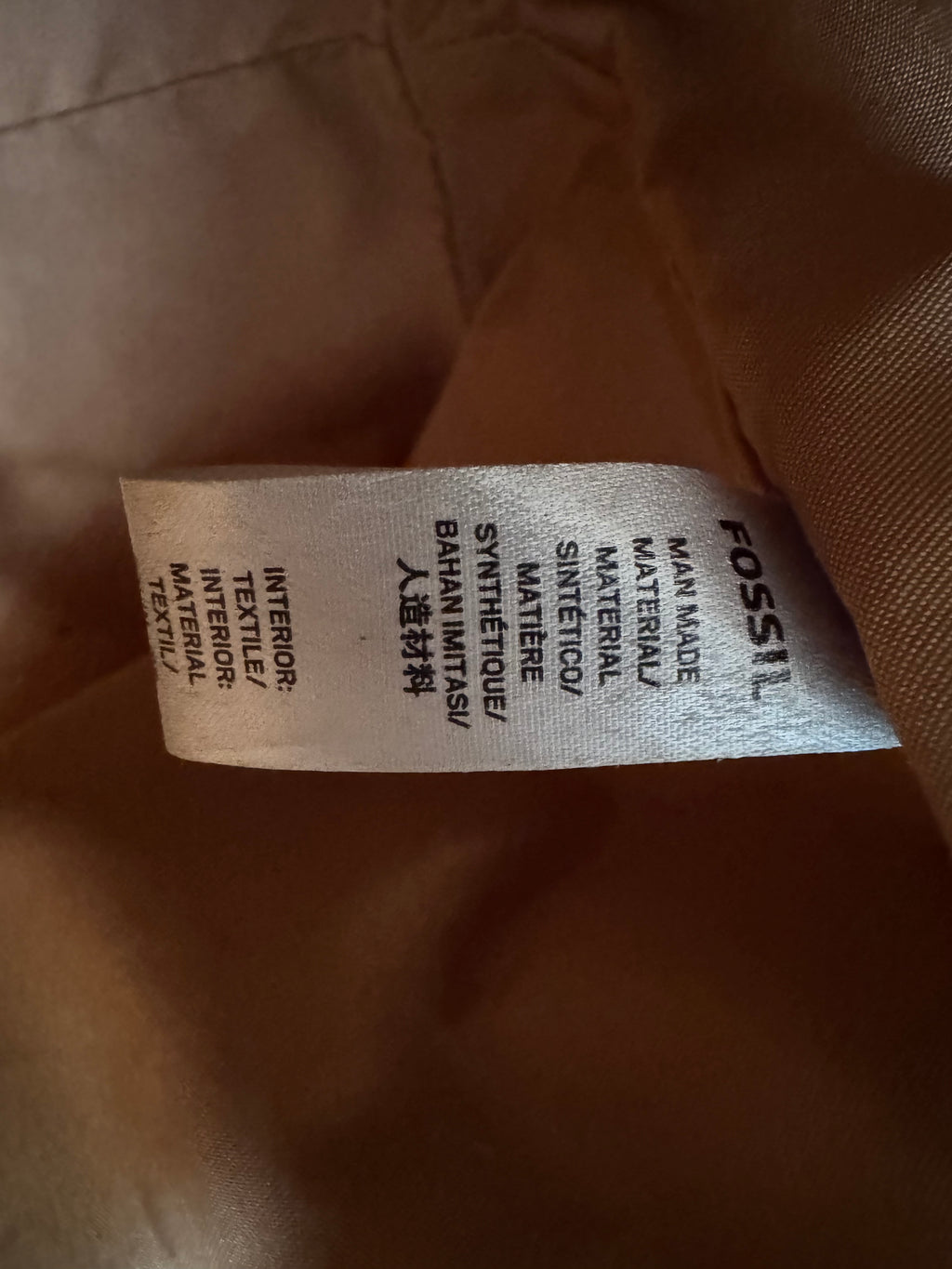 Fossil Jacqueline Tote Heritage Monogram Beige Canvas Mittel, guter Zustand