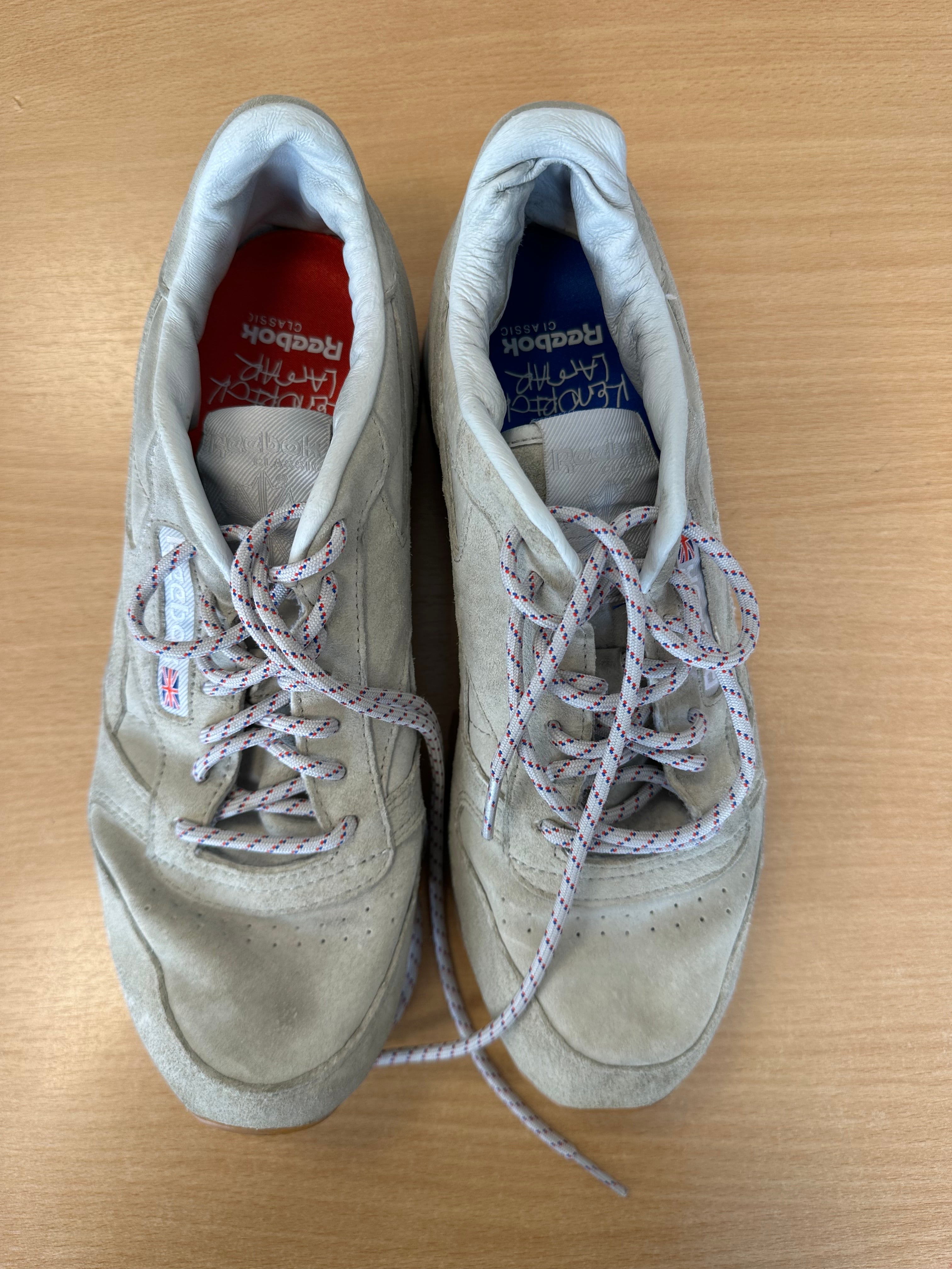 Reebok Classic Leather x Kendrick Lamar Neutral, Gr. 41, Gut, Grau/Blau/Rot