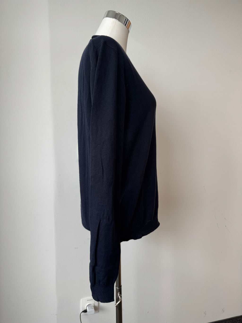 Prada Herren Pullover Navy Merino Wolle Rundhals Gr. 48 Gebraucht
