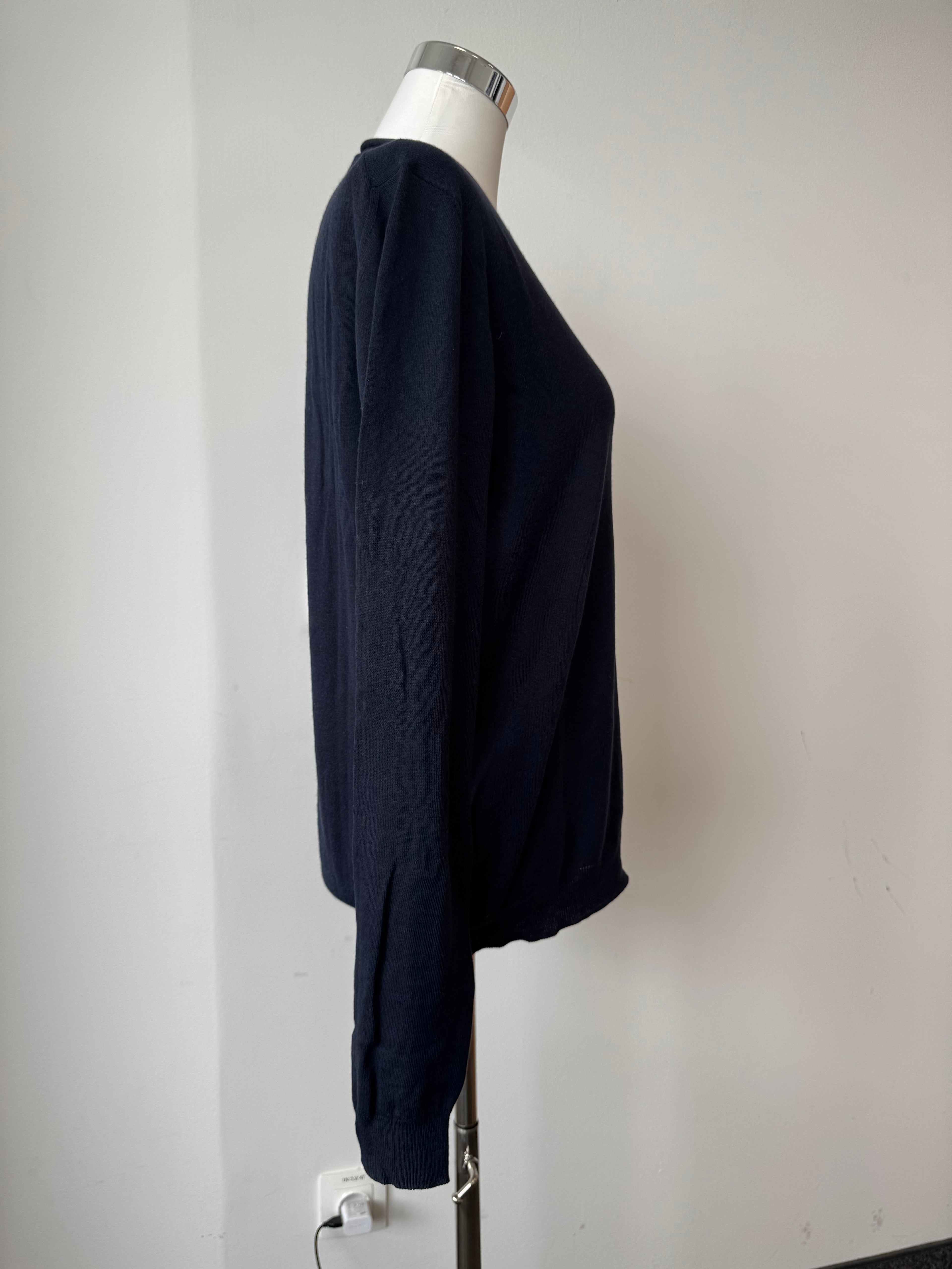 Prada Herren Pullover Navy Merino Wolle Rundhals Gr. 48 Gebraucht