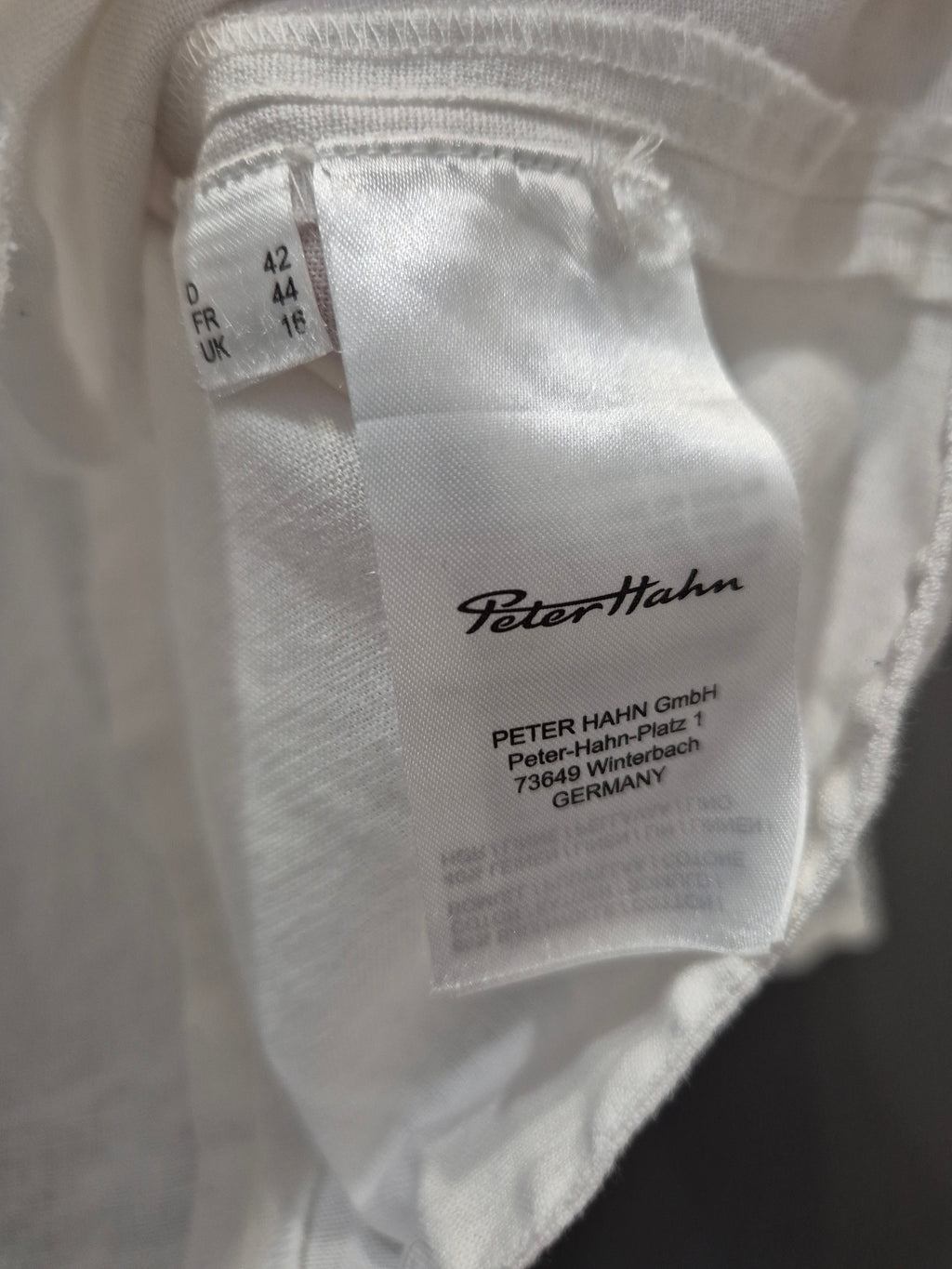 Peter Hahn Damen Bluse Weiß M, Baumwolle/Leinen, Sehr Gut, Lochstickerei
