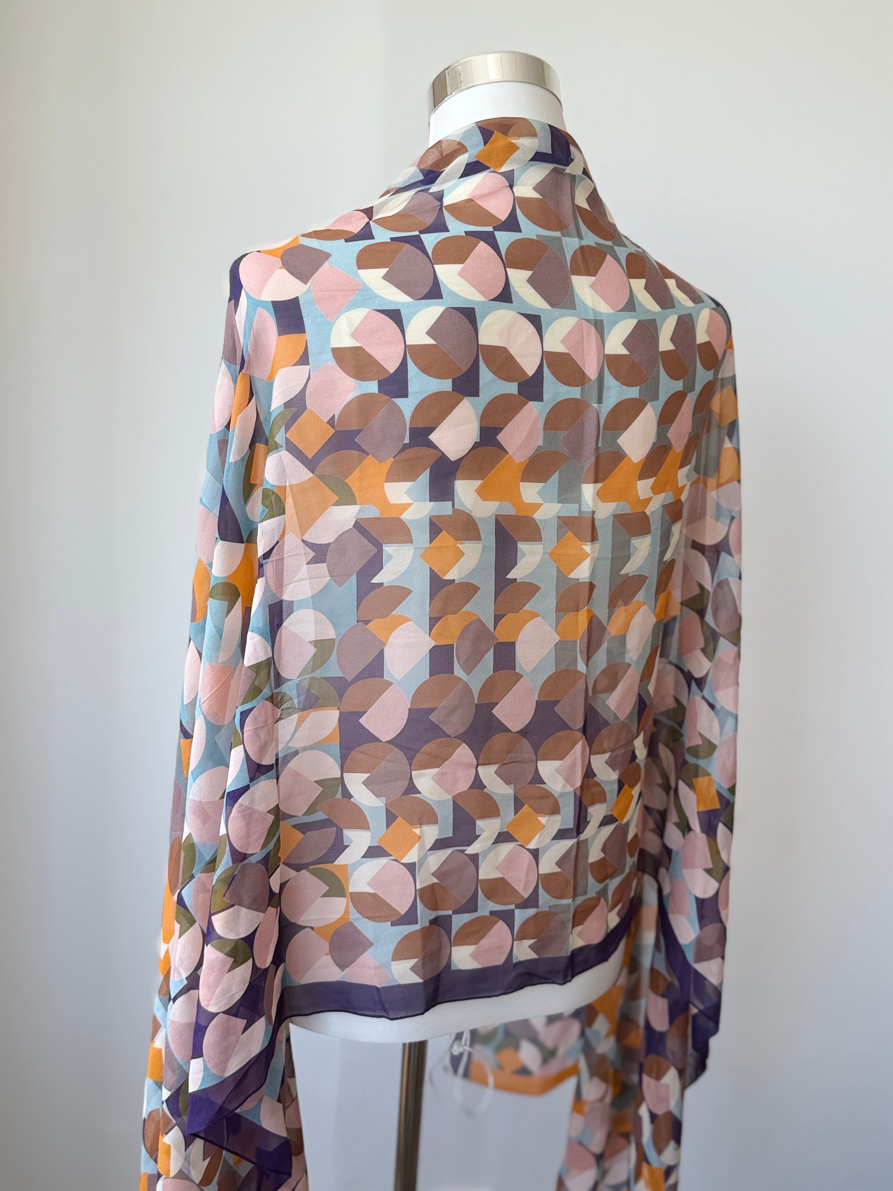 Marc Cain Seidenkleid, bunter Print, Gr. 42, wie neu