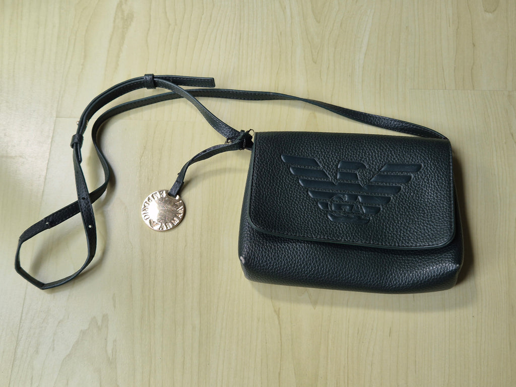 Emporio Armani Umhängetasche – Leder, grün/rot, guter Zustand, 20x16x6cm