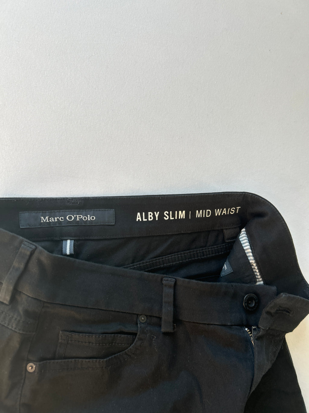 Marc O’Polo Alby Slim Mid Waist Jeans W27 L32 Schwarz – wie neu