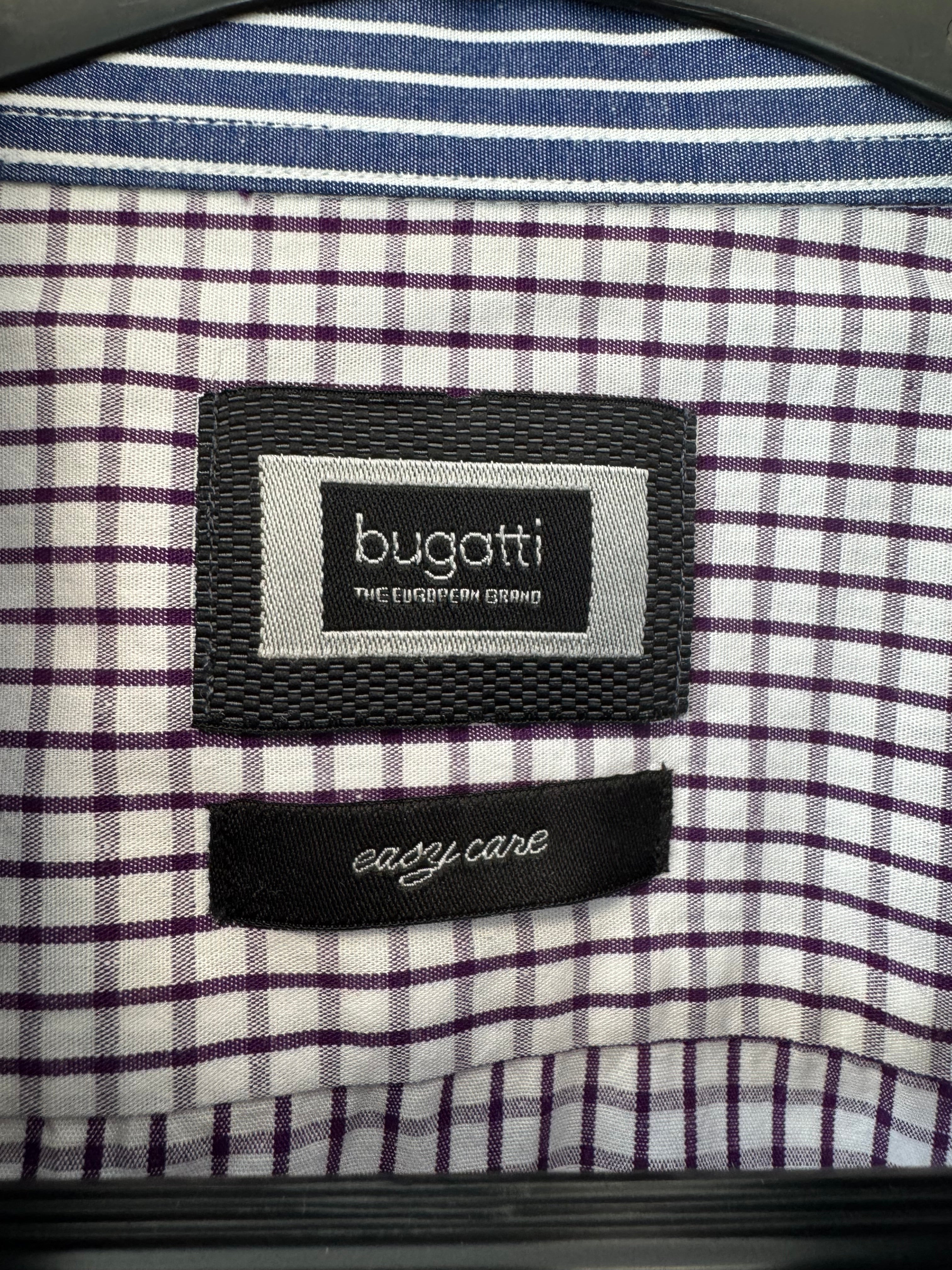 Bugatti Men’s Check Shirt Red/White Size 43/44 – Very Good Condition
