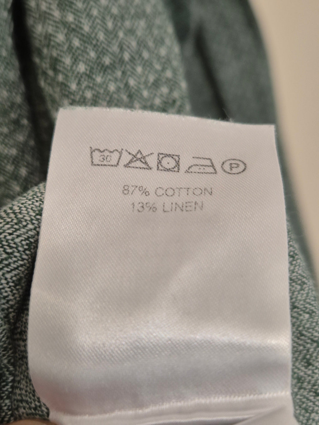 Gabba Herringbone Shirt Green XL Alpaca Wool Blend Good Condition