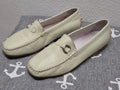 Sioux Damen Leder Mokassins / Loafer, Creme, Gr. 37.5, guter Zustand