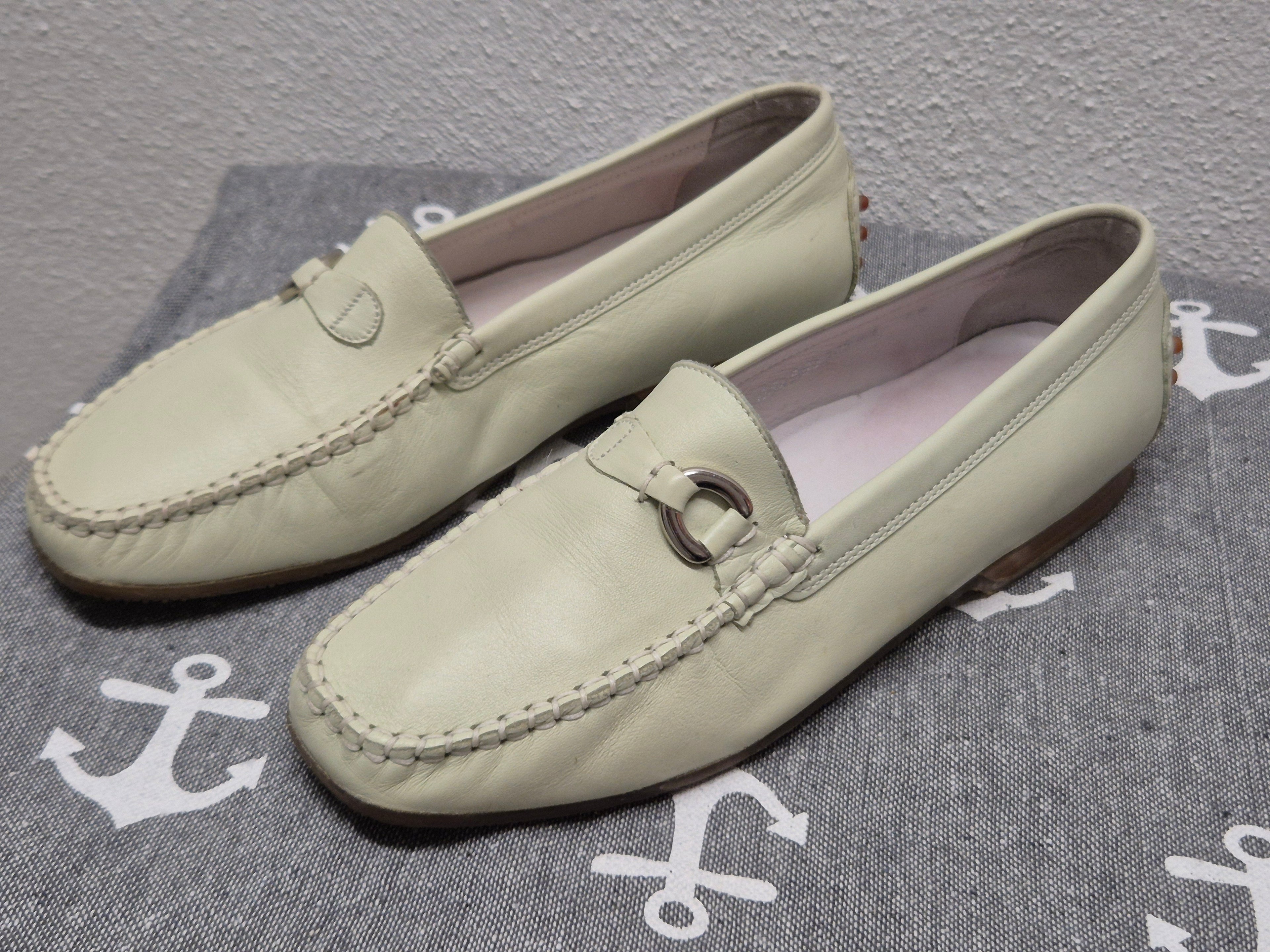 Sioux Damen Leder Mokassins / Loafer, Creme, Gr. 37.5, guter Zustand