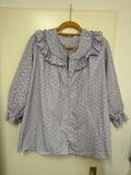 Manuka Eyelet Blouse, Light Blue, Small, Very Good Condition