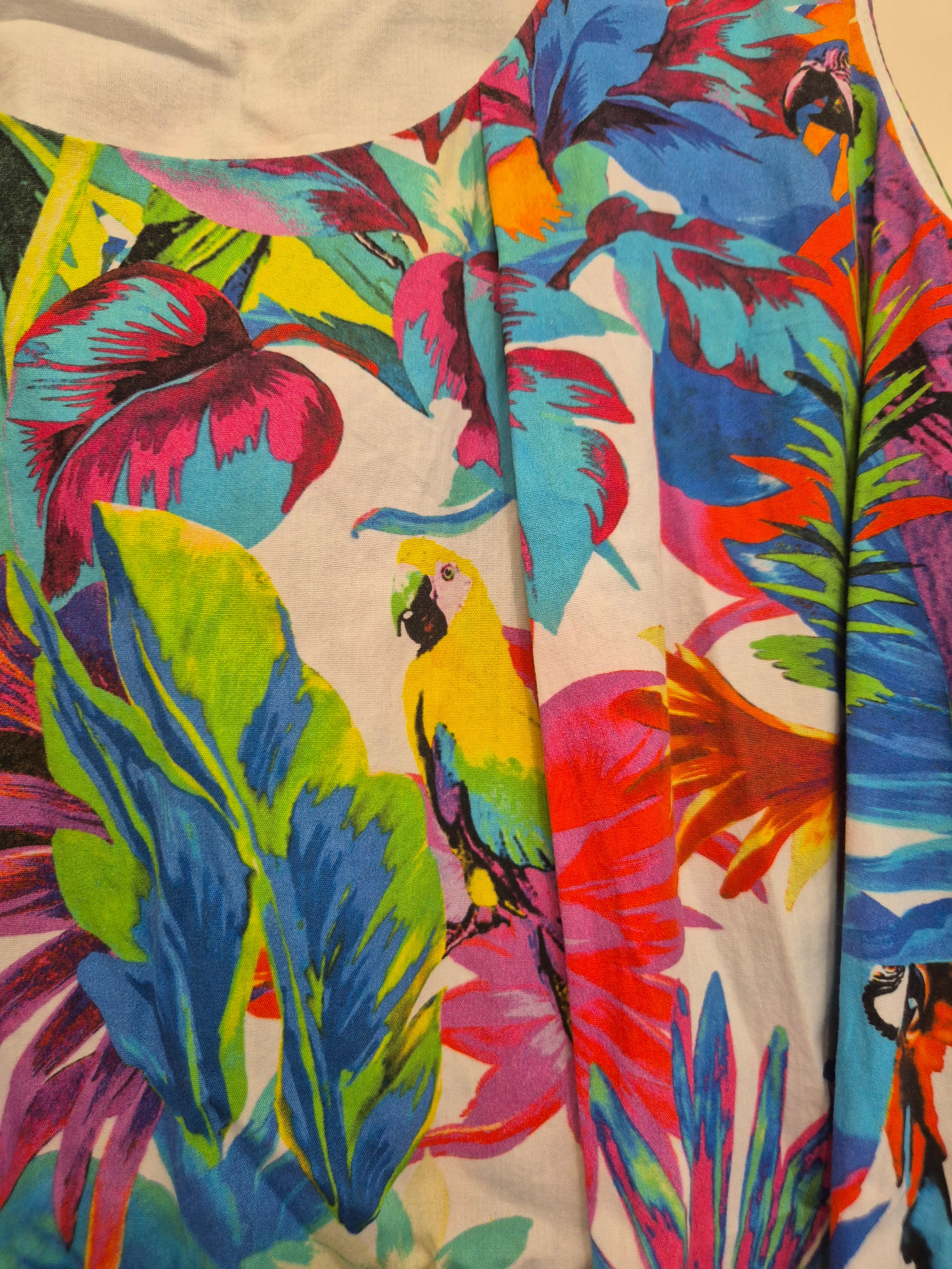 Love Moschino Kleid Tropical Papagei Gr. L / IT 44, Multicolor, 100% Baumwolle
